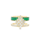 Load image into Gallery viewer, Art-Deco Baguette & Enamel Ring