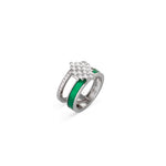Load image into Gallery viewer, Art-Deco Baguette & Enamel Ring