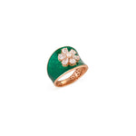 Load image into Gallery viewer, Evergreen Diamonds & Enamel Ring