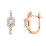 Load image into Gallery viewer, Classic Baguette & Round Diamond Hoops