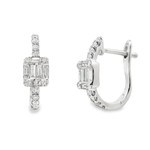 Load image into Gallery viewer, Classic Baguette & Round Diamond Hoops