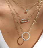 Load image into Gallery viewer, Diamond Safety Pin Necklace