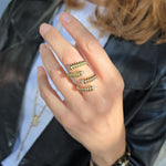 Load image into Gallery viewer, Ribbed Criss-Cross Ring