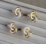 Load image into Gallery viewer, Interlocked Gold and Diamond Ring