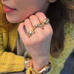 Load image into Gallery viewer, Single Wavy Polkadot Ring