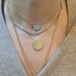 Load image into Gallery viewer, Hand-Engraved Ayat Al-Kursi Diamond Necklace