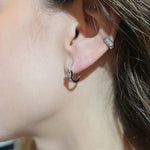Load image into Gallery viewer, Classic Baguette & Round Diamond Hoops