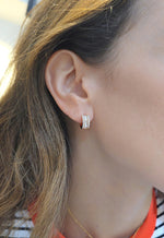 Load image into Gallery viewer, Baguette & Round Diamond Huggies