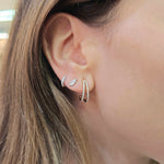 Load image into Gallery viewer, Angular Diamond Hoops