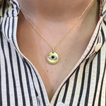 Load image into Gallery viewer, Gold-Brushed Evil Eye Necklace