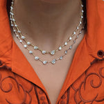 Load image into Gallery viewer, Semi-Bezel Pear Illusion Necklace