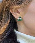 Load image into Gallery viewer, Emerald Arc Earrings