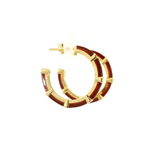Load image into Gallery viewer, Enamel & Diamonds Pattern Hoops