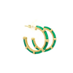 Load image into Gallery viewer, Enamel & Diamonds Pattern Hoops