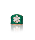 Load image into Gallery viewer, Evergreen Diamonds & Enamel Ring