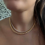 Load image into Gallery viewer, Golden Hearts Tennis Necklace