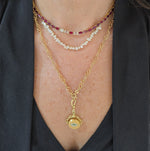 Load image into Gallery viewer, Ruby & Diamond Collarbone Necklace