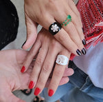 Load image into Gallery viewer, Evergreen Diamonds & Enamel Ring