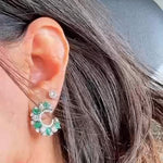Load image into Gallery viewer, Emeralds Bouquet Earrings