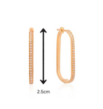 Load image into Gallery viewer, Single Row Rectangular Hoops Medium Size