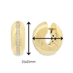 Load image into Gallery viewer, Chunky Gold & Diamond Hoops