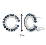 Load image into Gallery viewer, Sapphire & Diamond Halo Hoops