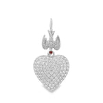Load image into Gallery viewer, Dove & Diamond Heart Pendant