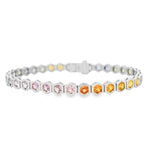 Load image into Gallery viewer, Hexagon-Shape Sapphire Rainbow Tennis Bracelet