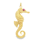Load image into Gallery viewer, Ruby Sea Horse Pendant