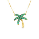 Load image into Gallery viewer, Palm Tree Emerald Necklace