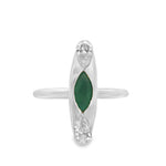 Load image into Gallery viewer, Canoe Diamond & Emerald Ring