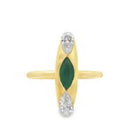 Load image into Gallery viewer, Canoe Diamond & Emerald Ring