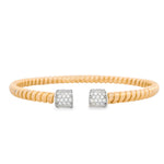 Load image into Gallery viewer, Pavè Roadblock Tubogas Bangle (Wide-Ribbed)