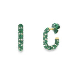 Load image into Gallery viewer, Emerald Confetti Tube Hoops (Small Model)