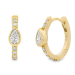 Load image into Gallery viewer, Bezel Pear Diamond Earrings