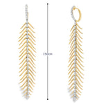 Load image into Gallery viewer, Diamond Feather Stroke Earrings