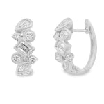Load image into Gallery viewer, Diamond Bezel Cluster Hoops