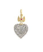 Load image into Gallery viewer, Dove & Brown Diamond Heart Pendant
