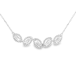 Load image into Gallery viewer, Baguette Diamonds Halo Necklace