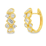 Load image into Gallery viewer, Diamond Bezel Cluster Hoops