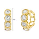 Load image into Gallery viewer, Bezel Diamond Huggies