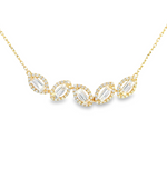 Load image into Gallery viewer, Baguette Diamonds Halo Necklace