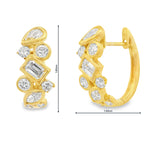Load image into Gallery viewer, Diamond Bezel Cluster Hoops