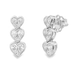 Load image into Gallery viewer, Triple-Heart Illusion Diamond Earrings