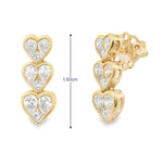 Load image into Gallery viewer, Triple-Heart Illusion Diamond Earrings