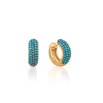 Load image into Gallery viewer, Turquoise Chunky Hoops