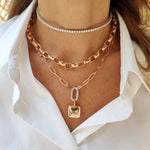 Load image into Gallery viewer, Box'ed Necklace with Paperclip Chain