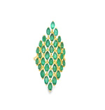 Load image into Gallery viewer, Marquise Emeralds Shield Ring
