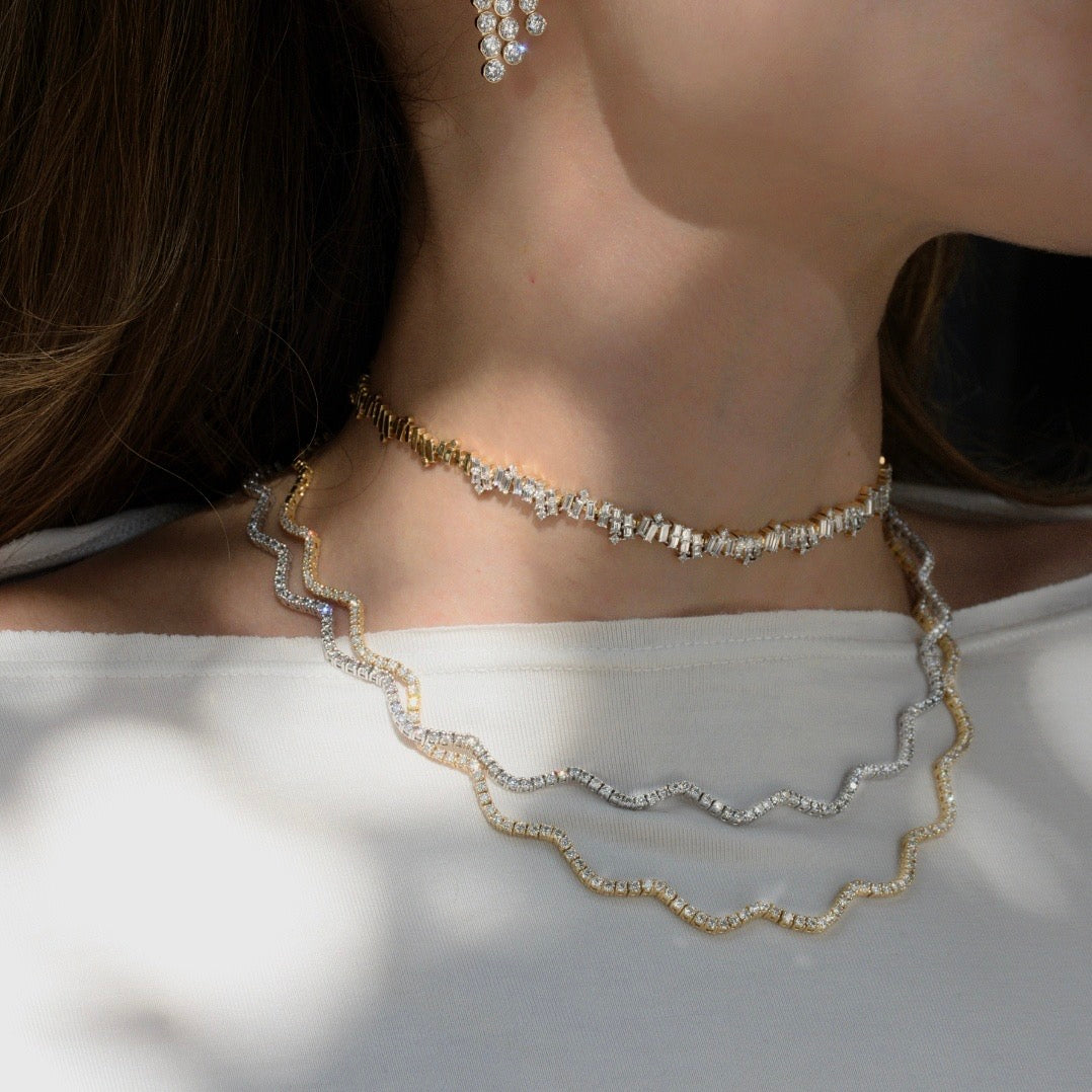 Wave Tennis Necklace