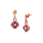 Load image into Gallery viewer, Statemet Ruby &amp; Diamond Daisy Drop Earrings
